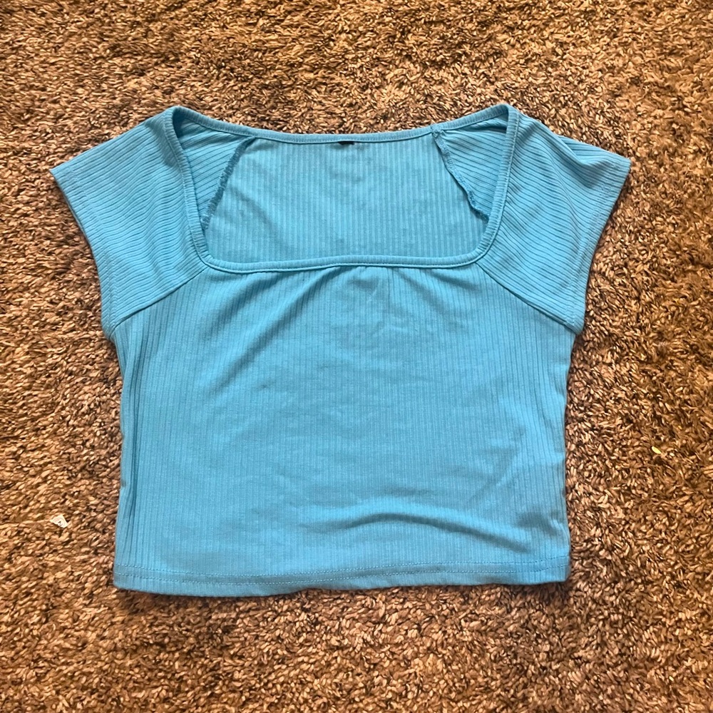 Blue crop top